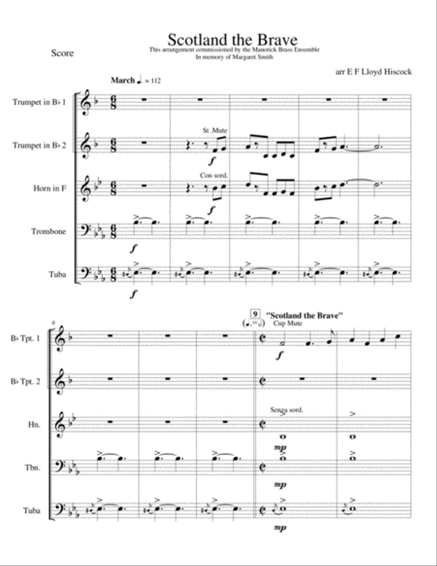 Scotland the Brave - A Medley Brass Ensemble scores gallery preview page 1