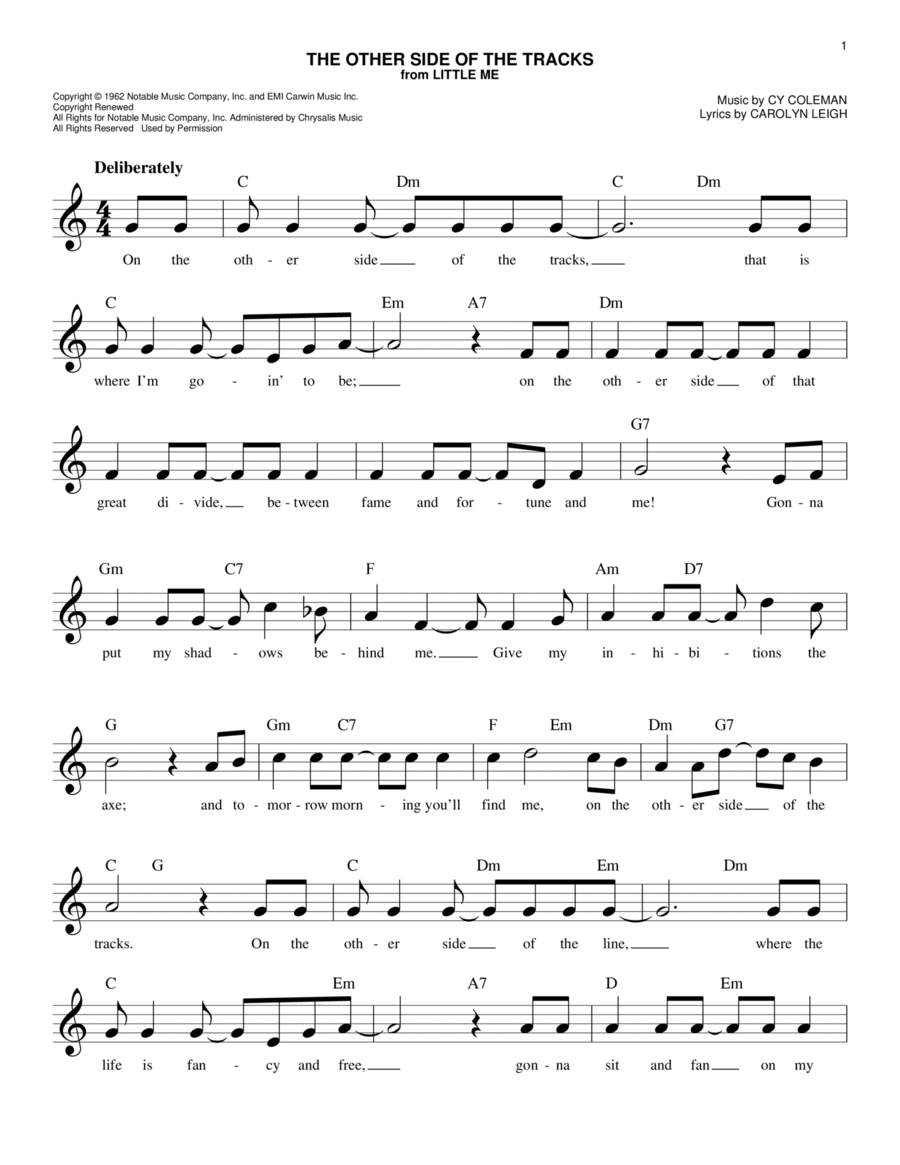 On The Other Side Of The Tracks Piano scores gallery preview page 1