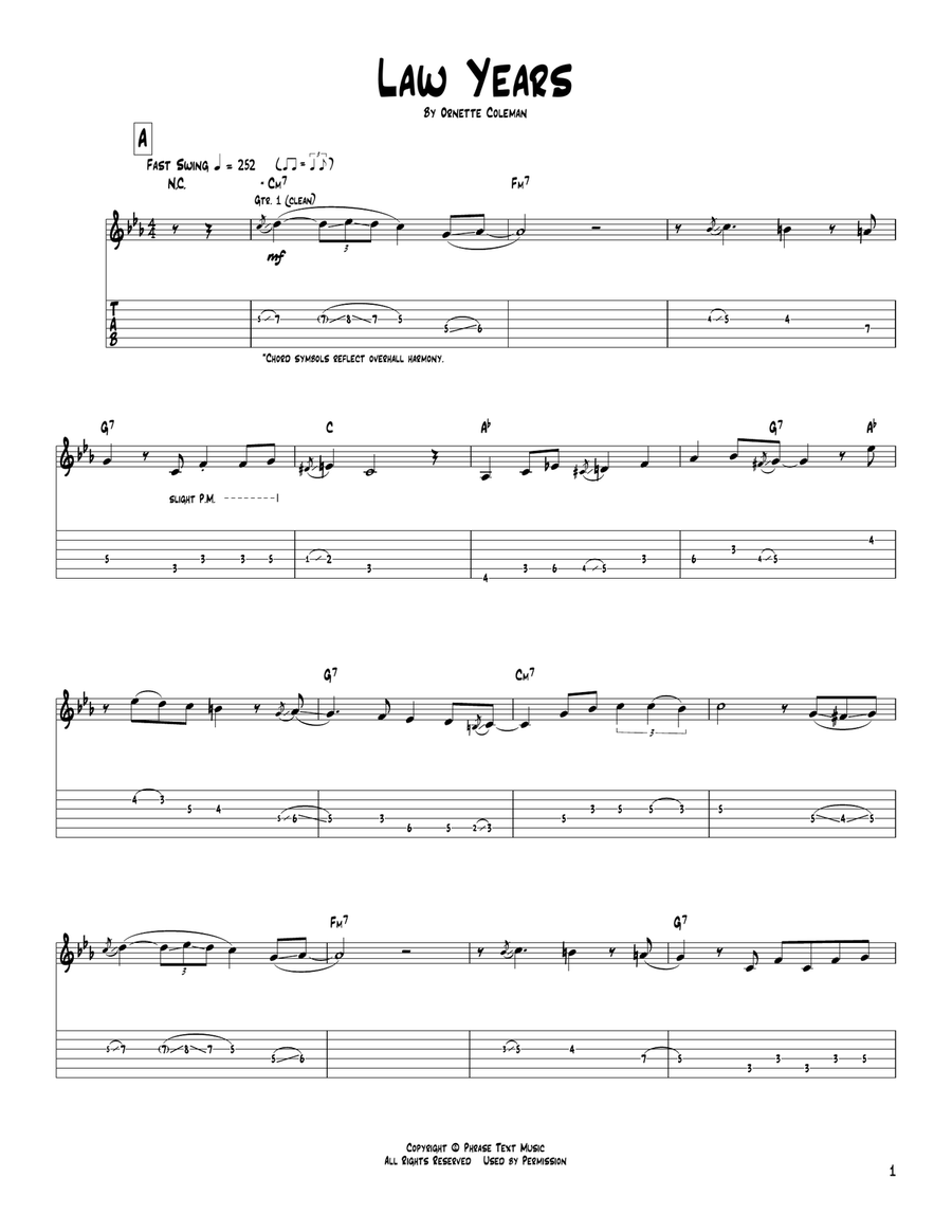 Law Years Law Years Acoustic Guitar scores gallery preview page 1