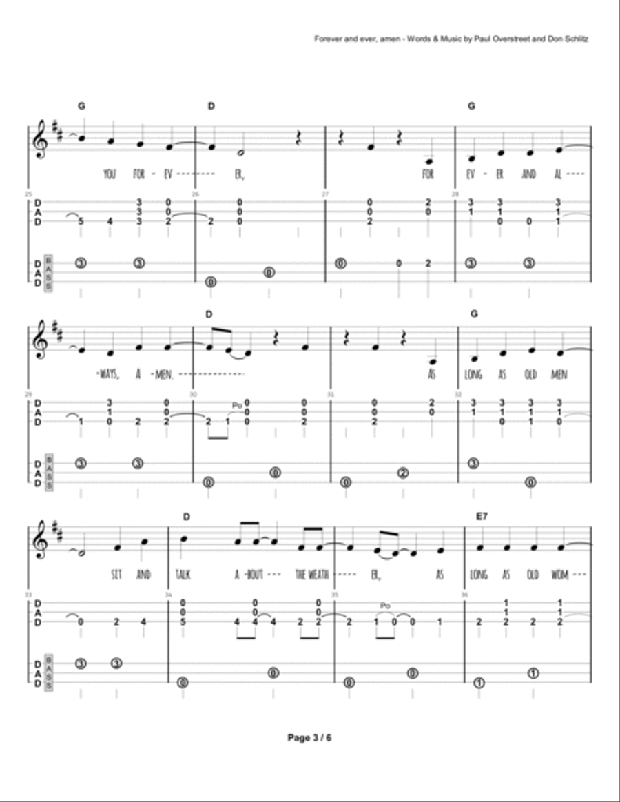 Forever And Ever, Amen Dulcimer scores gallery preview page 4