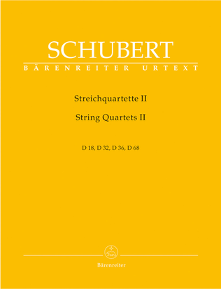 Book cover for String Quartets II D 18, 32, 36, 68