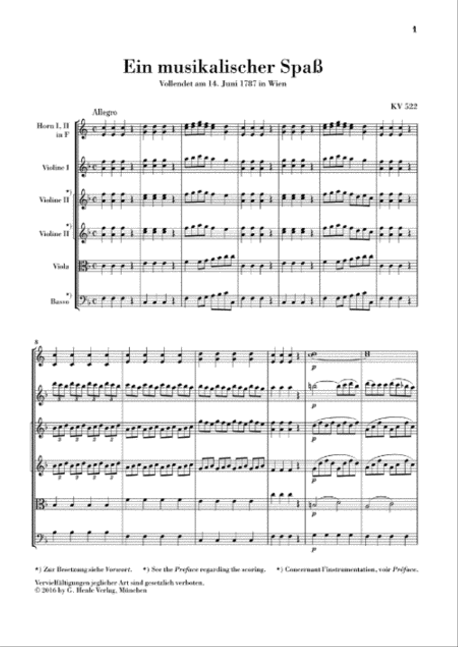 Ein Musikalischer Spass [A Musical Joke] K. 522 Horn scores gallery preview page 2