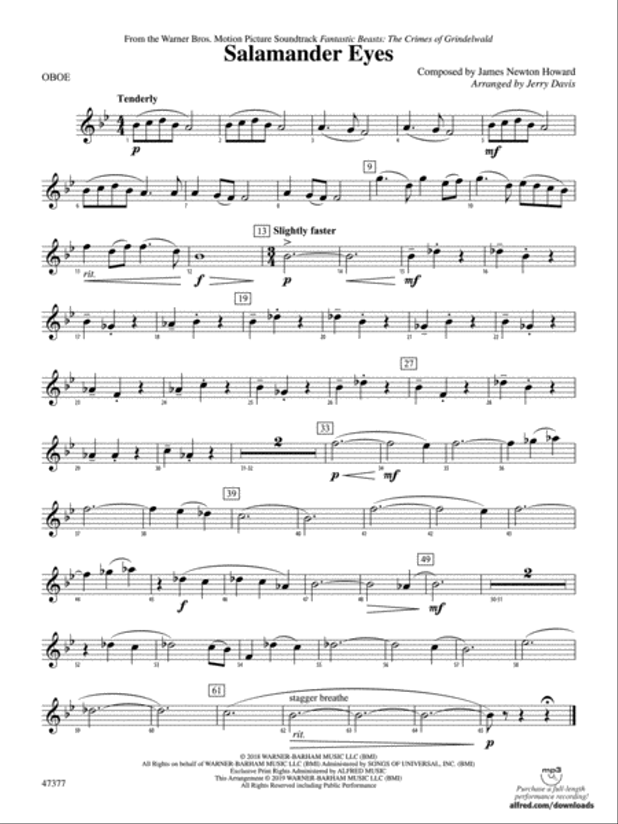 Salamander Eyes: Oboe Salamander Eyes: Oboe Concert Band scores gallery preview page 1
