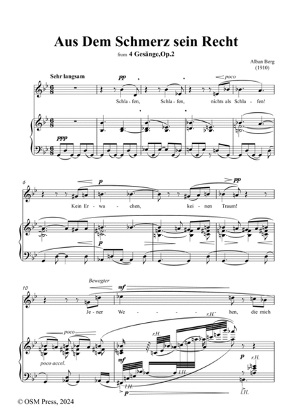 Alban Berg-Aus Dem Schmerz sein Recht(1910),in g minor,Op.2 No.1 image number null