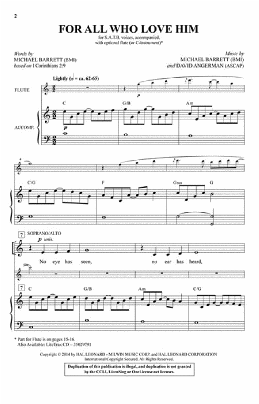 For All Who Love Him 4-Part scores gallery preview page 2