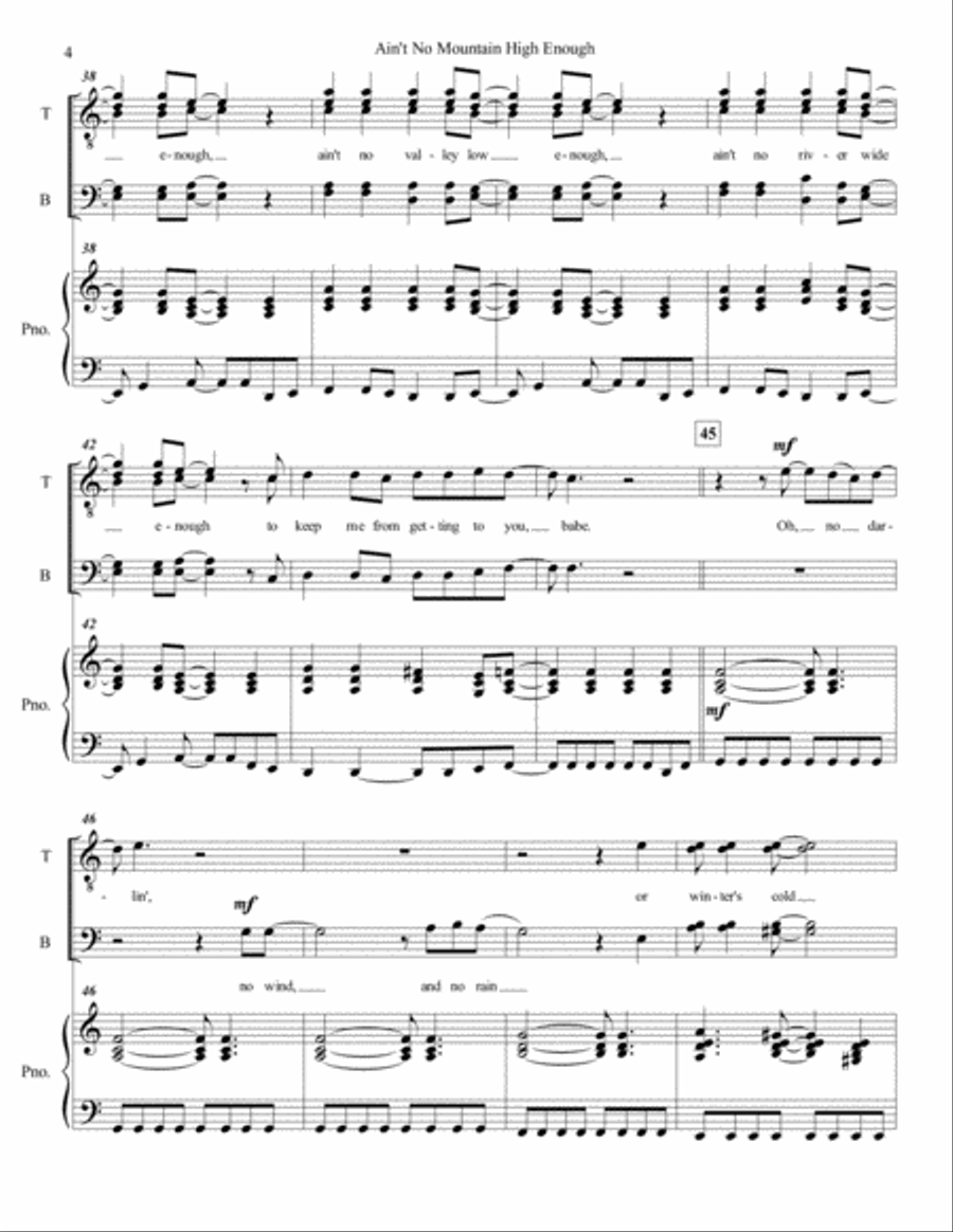 Ain't No Mountain High Enough TTBB scores gallery preview page 4