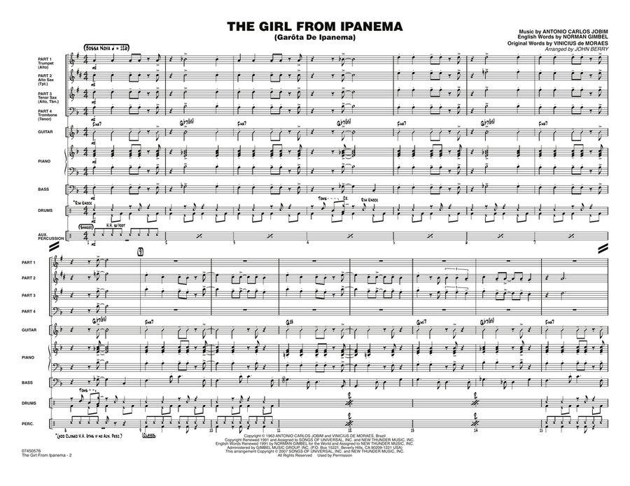 The Girl From Ipanema (Garota De Ipanema) - Full Score Jazz Ensemble scores gallery preview page 2