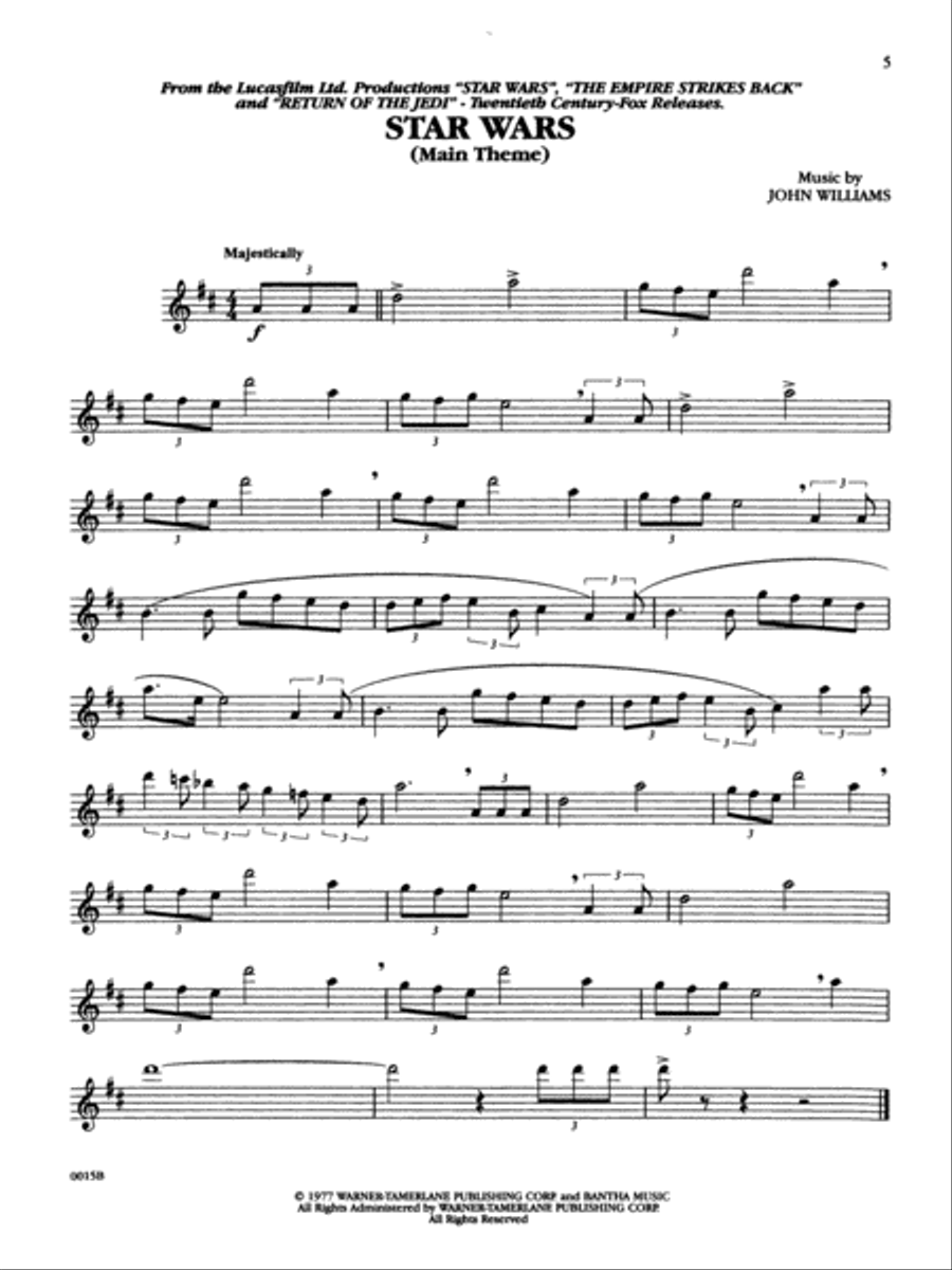 Music From The Star Wars Trilogy Special Edition Alto Sax