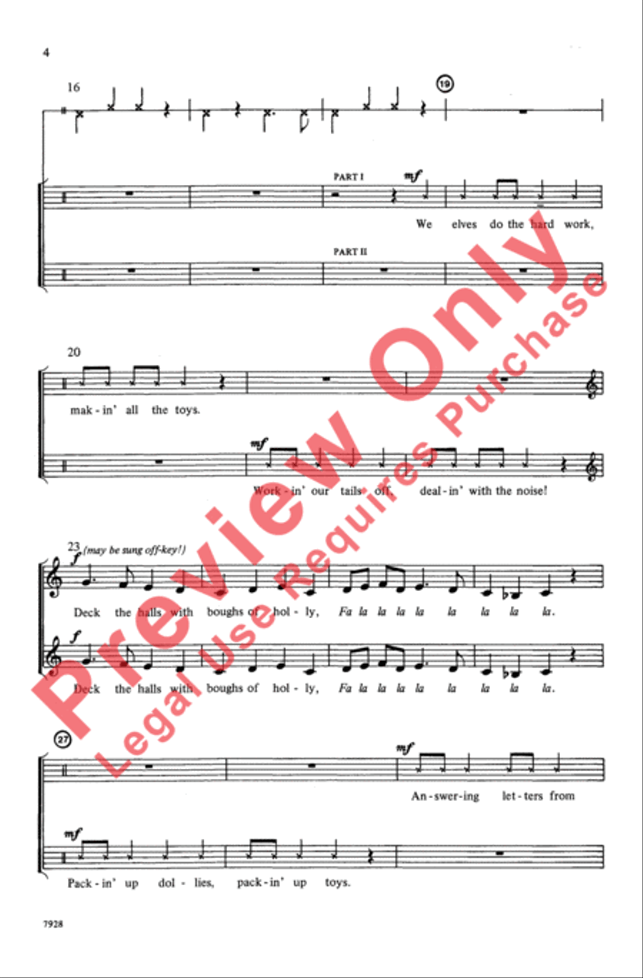 Santa's Job Is a Snap! (The Elves' Rap) 2-Part scores gallery preview page 4
