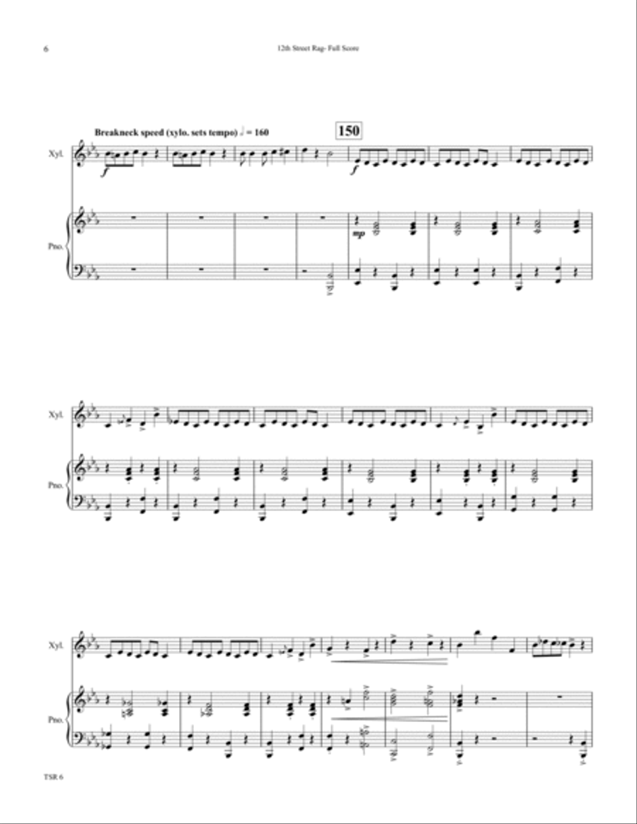 Twelfth Street Rag (12th Street Rag)- Solo Xylophone with Piano Piano scores gallery preview page 6
