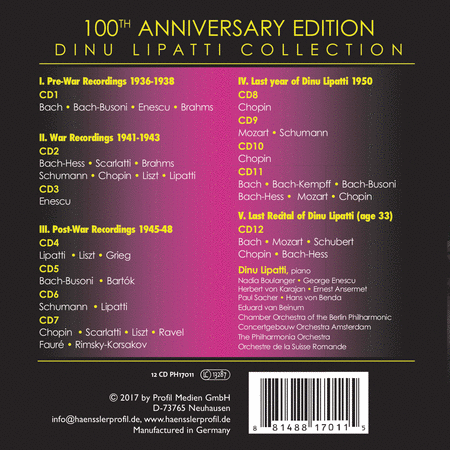 Dinu Lipatti Collection - 100th Anniversary Edition