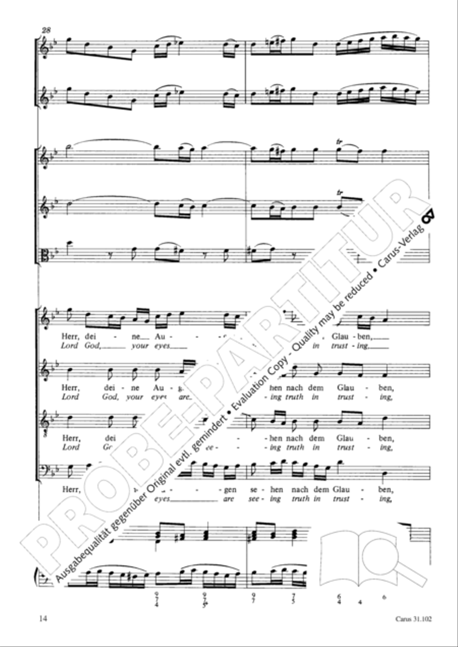 Lord God, your eyes are seeing truth in trusting (Herr, deine Augen sehen nach dem Glauben) ATB scores gallery preview page 15