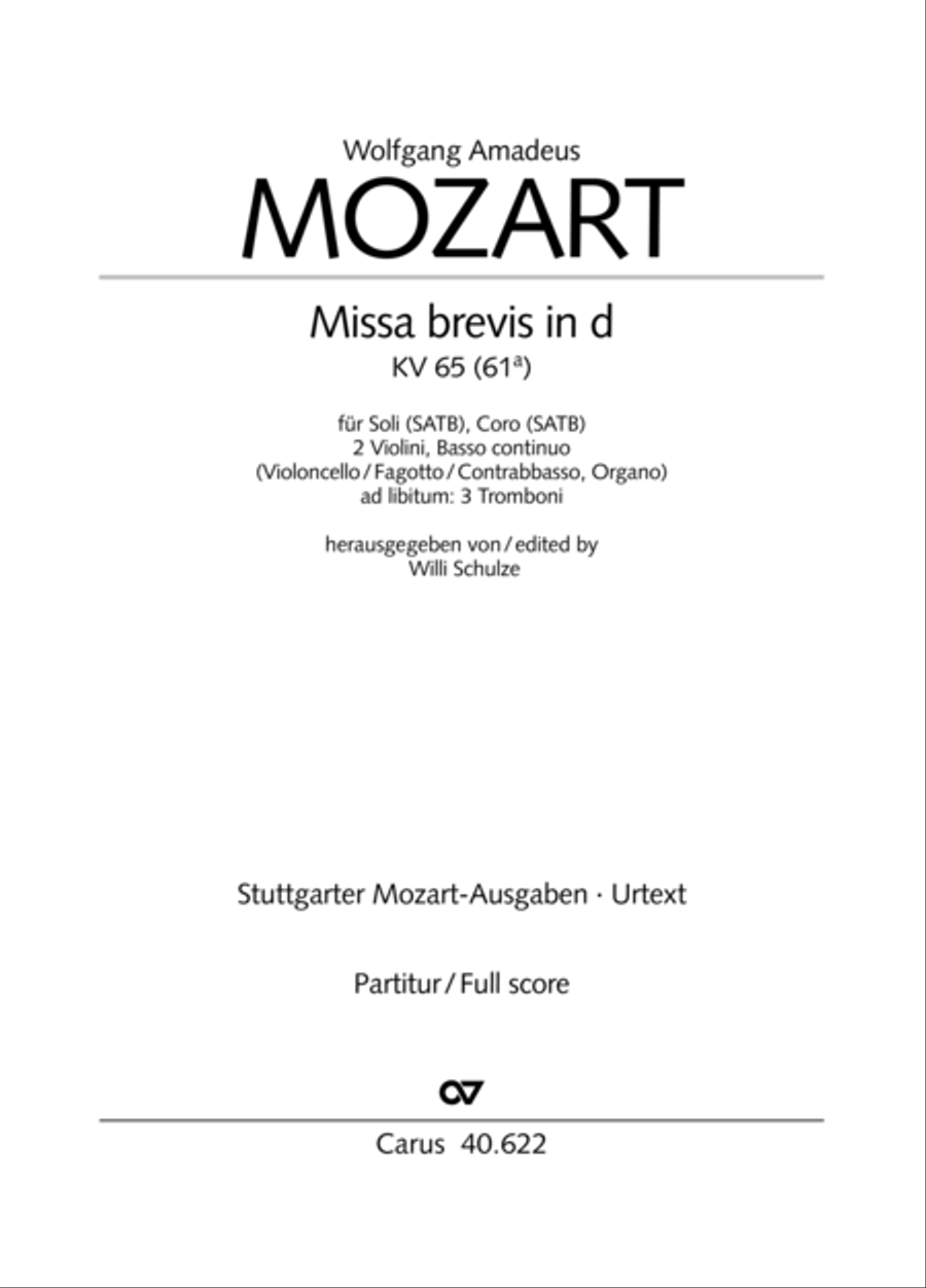Missa brevis in D minor 4-Part scores gallery preview page 2