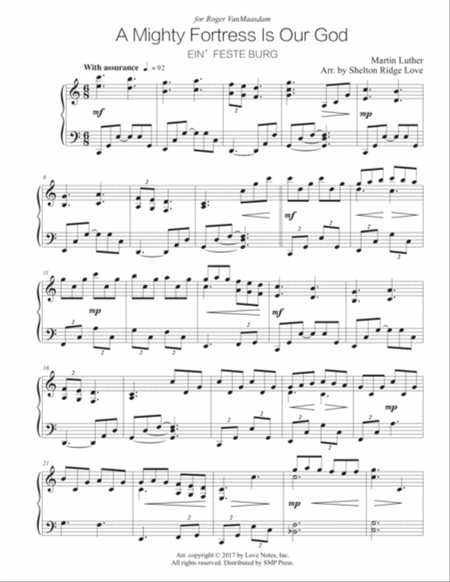 A Mighty Fortress Is Our God Piano Solo scores gallery preview page 2