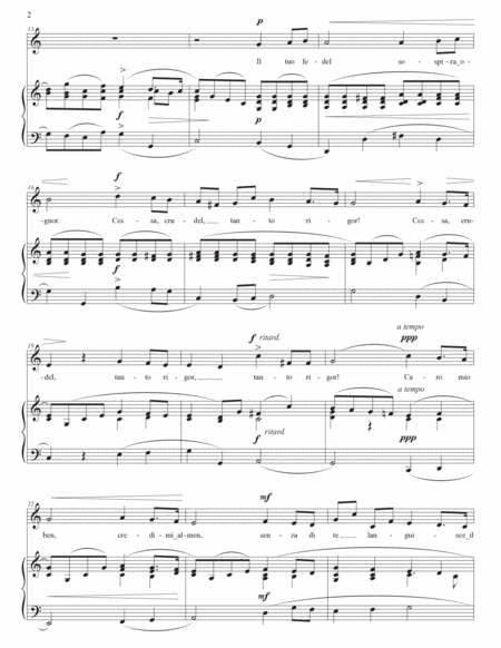 GIORDANI: Caro mio ben (transposed to C major, B major, and B-flat major)