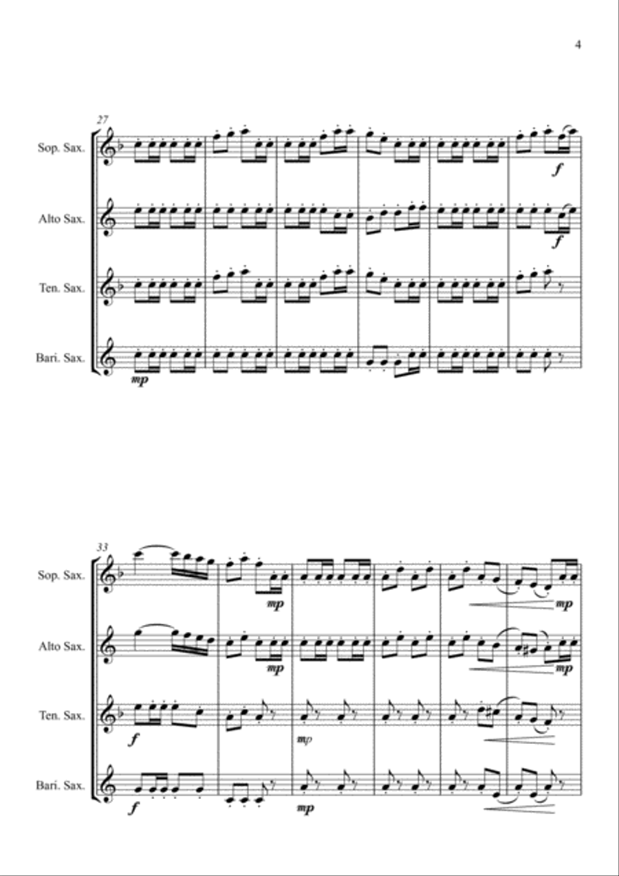 William Tell Overture - For Saxophone Quartet Saxophone Quartet scores gallery preview page 5