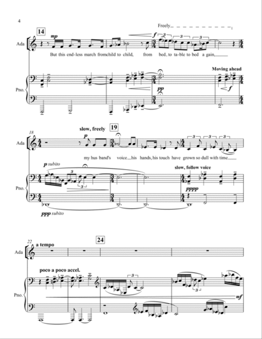 Enchantress of Numbers (aria for soprano with piano) Small Ensemble scores gallery preview page 4