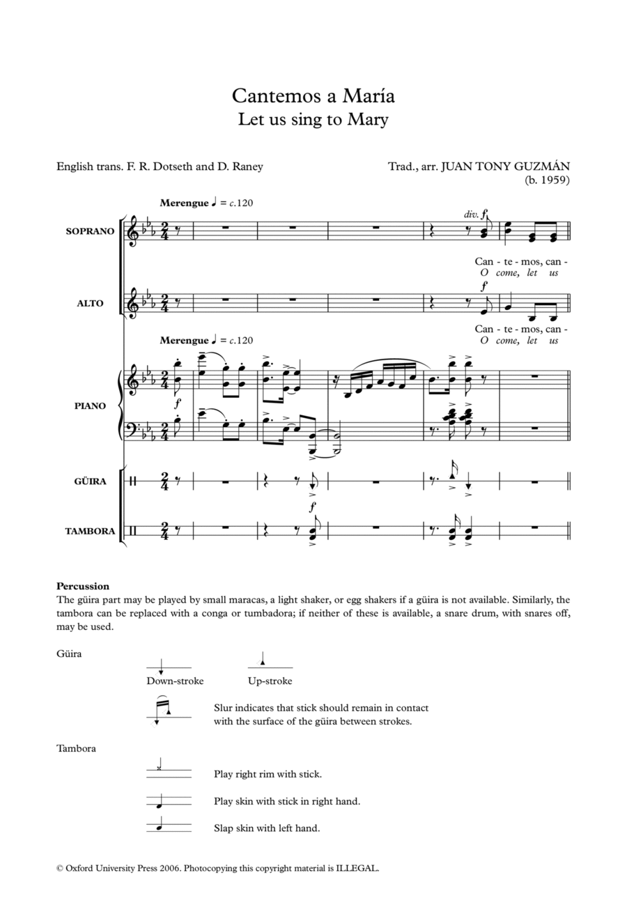 Cantemos a Maria (Let us sing to Mary) SA scores gallery preview page 1