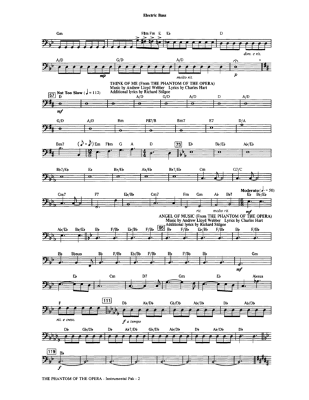 The Phantom Of The Opera (Medley) (arr. Ed Lojeski) - Electric Bass