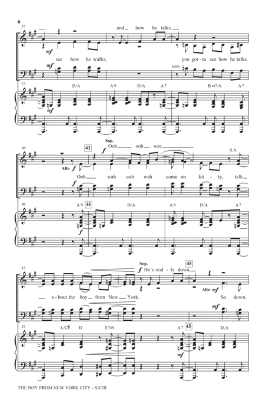 The Boy From New York City 4-Part scores gallery preview page 5