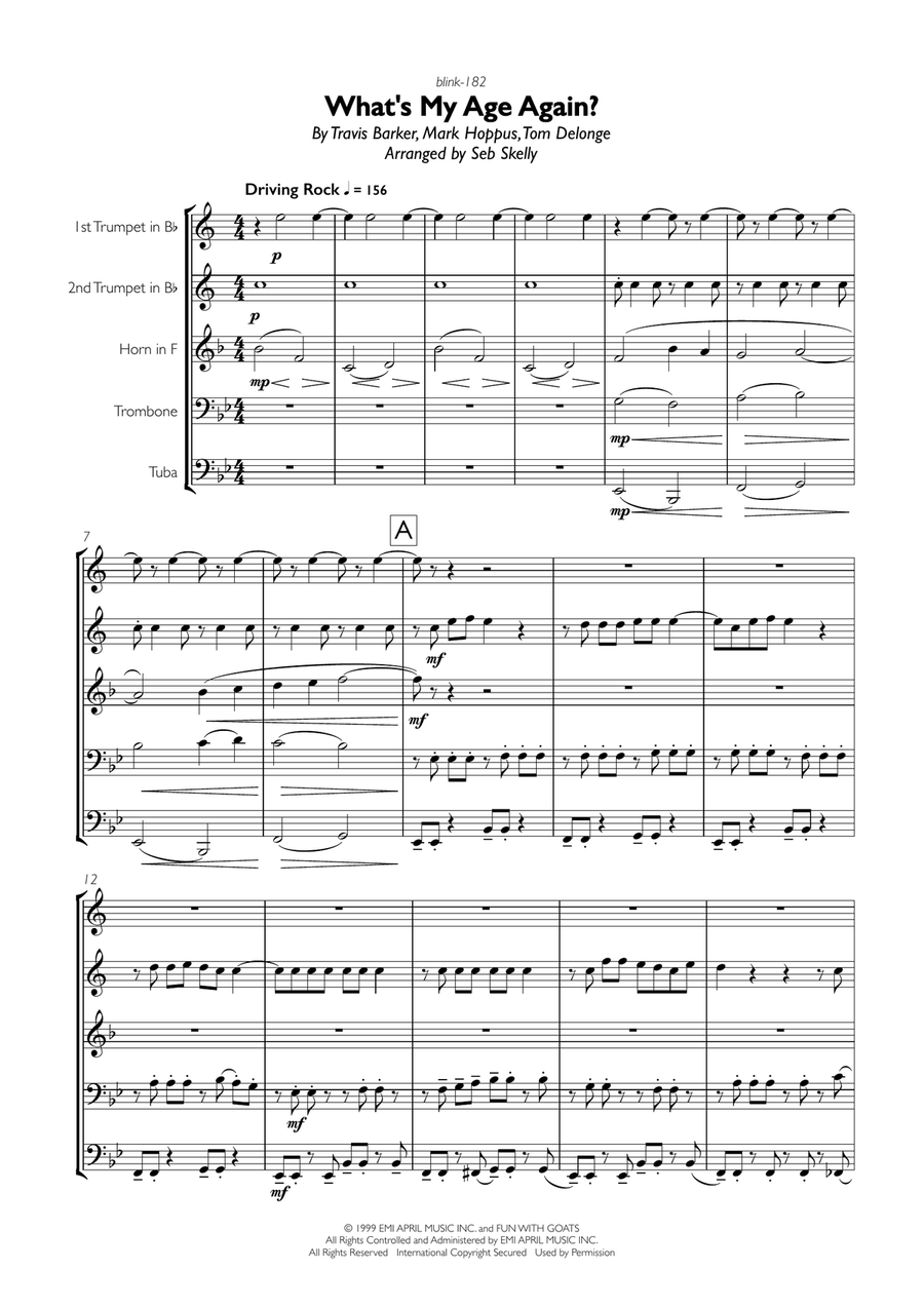 What's My Age Again? Brass Ensemble scores gallery preview page 1