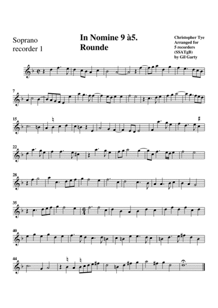 In Nomine no.9 a5 (arrangement for 5 recorders)