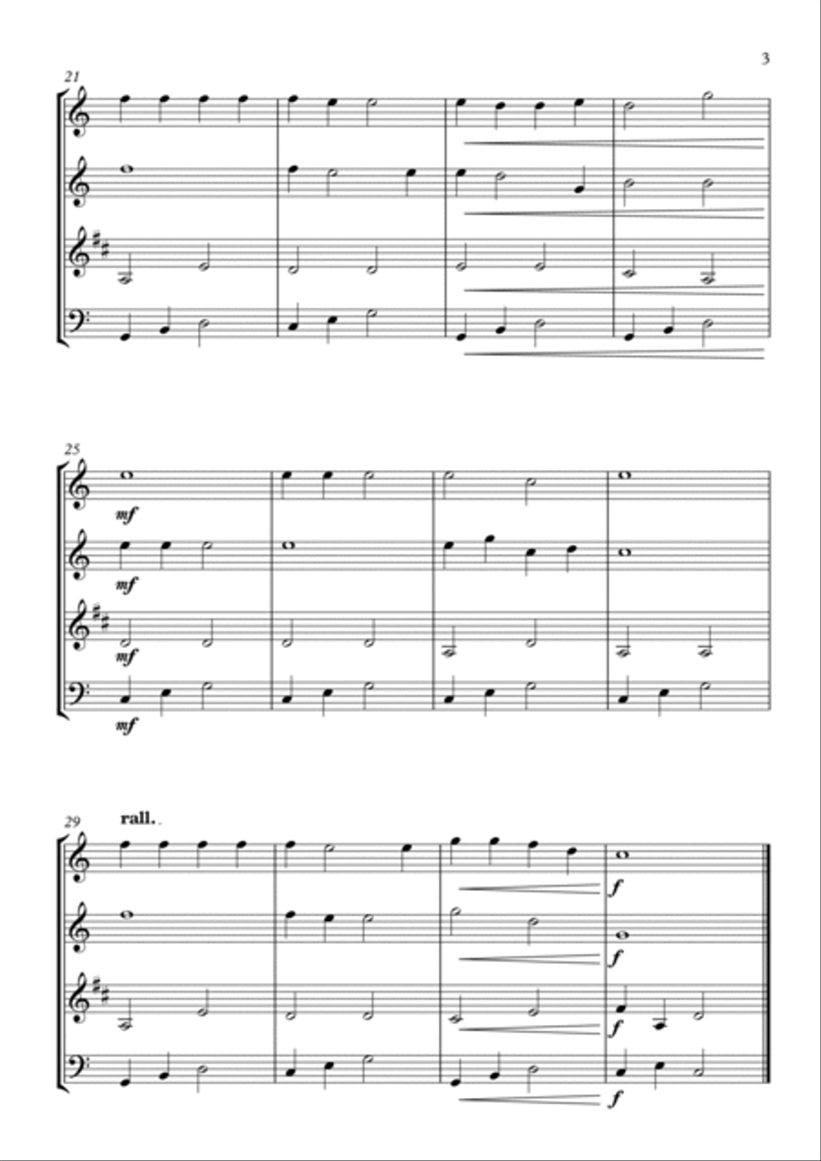 Jingle Bells for Wind Quartet Woodwind Quartet scores gallery preview page 4