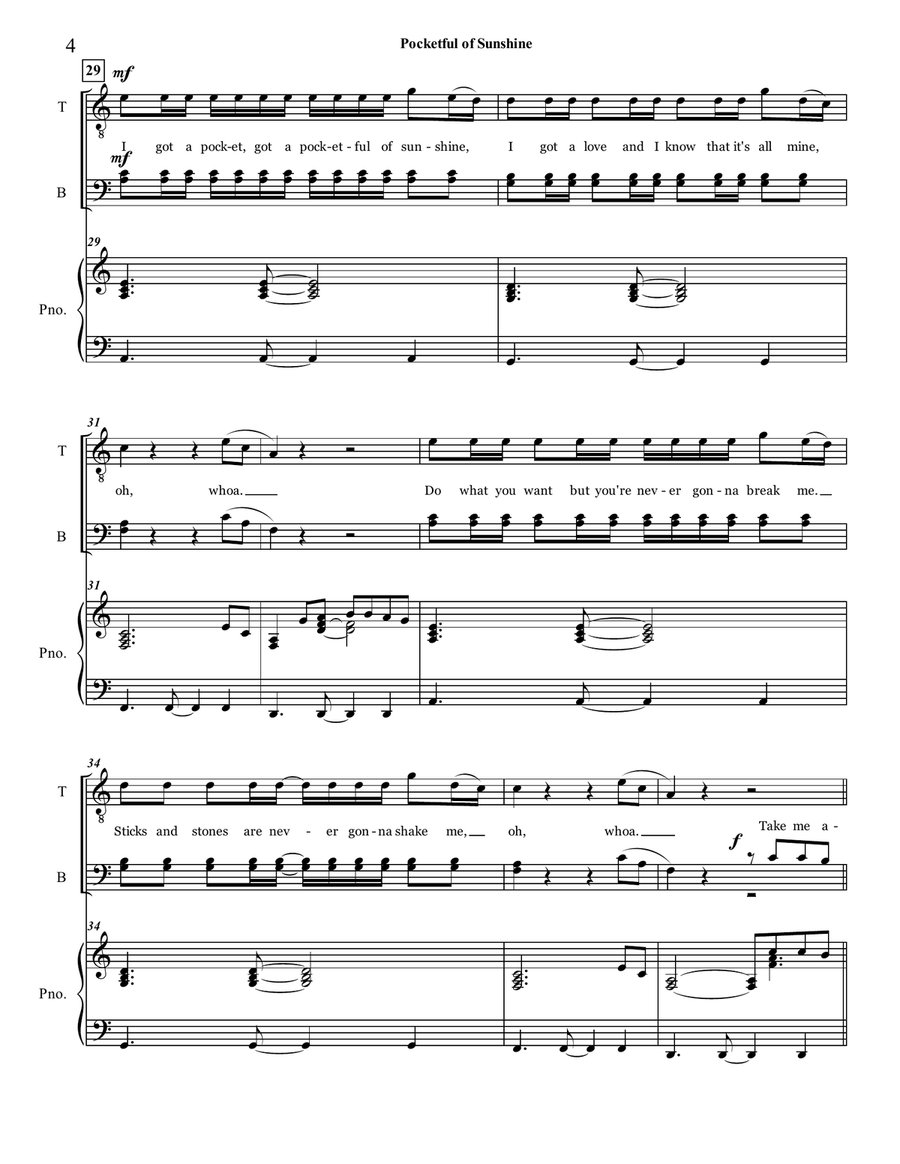 Pocketful Of Sunshine TTBB scores gallery preview page 4