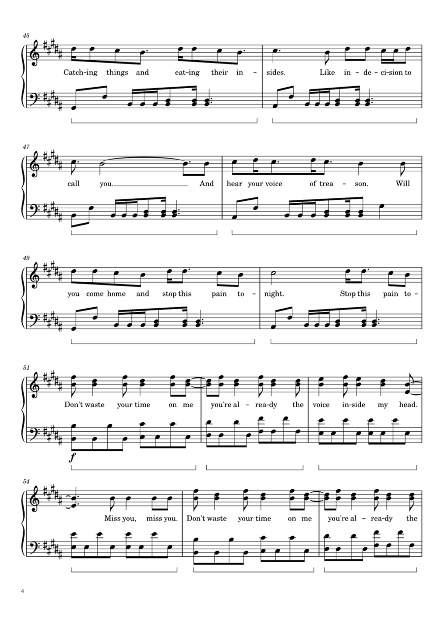 I Miss You Easy Piano scores gallery preview page 4