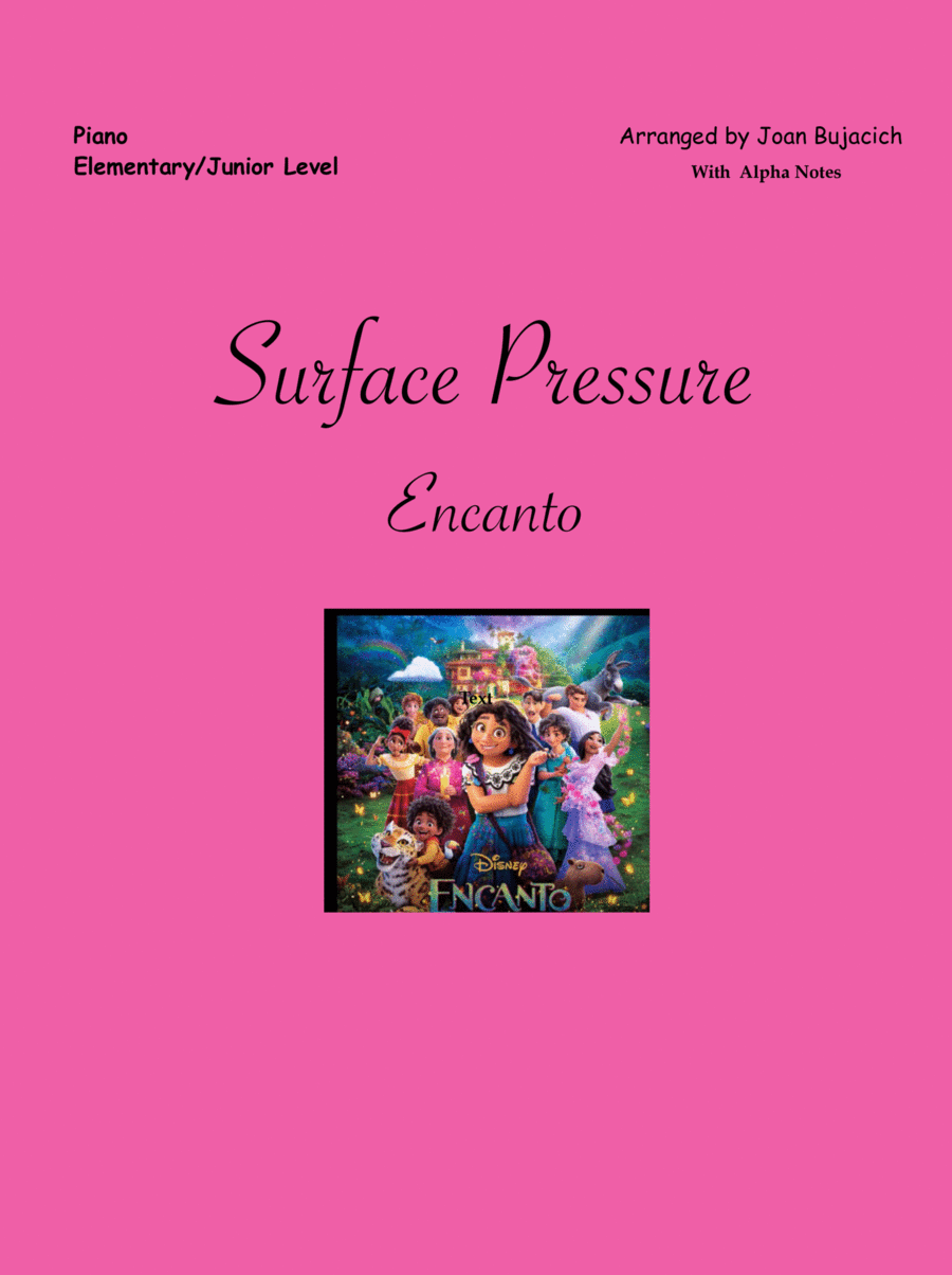 Surface Pressure Easy Piano scores gallery preview page 1