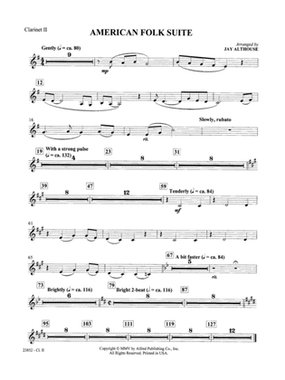 American Folk Suite: 2nd B-flat Clarinet