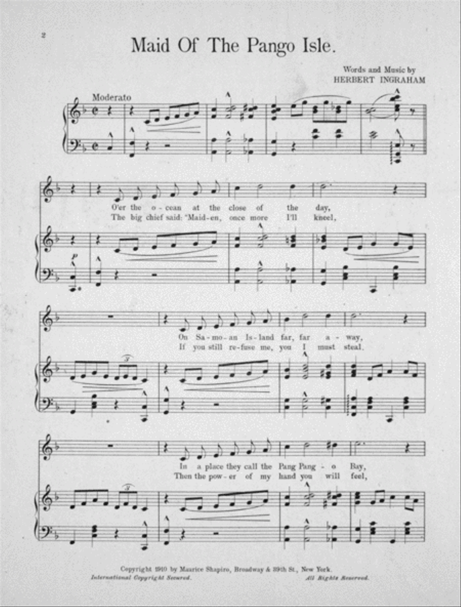 Maid of the Pango Isle. Song Voice scores gallery preview page 2