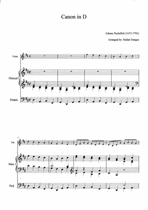 Pachelbel - Canon in D Violin and Church-Organ (Manual)