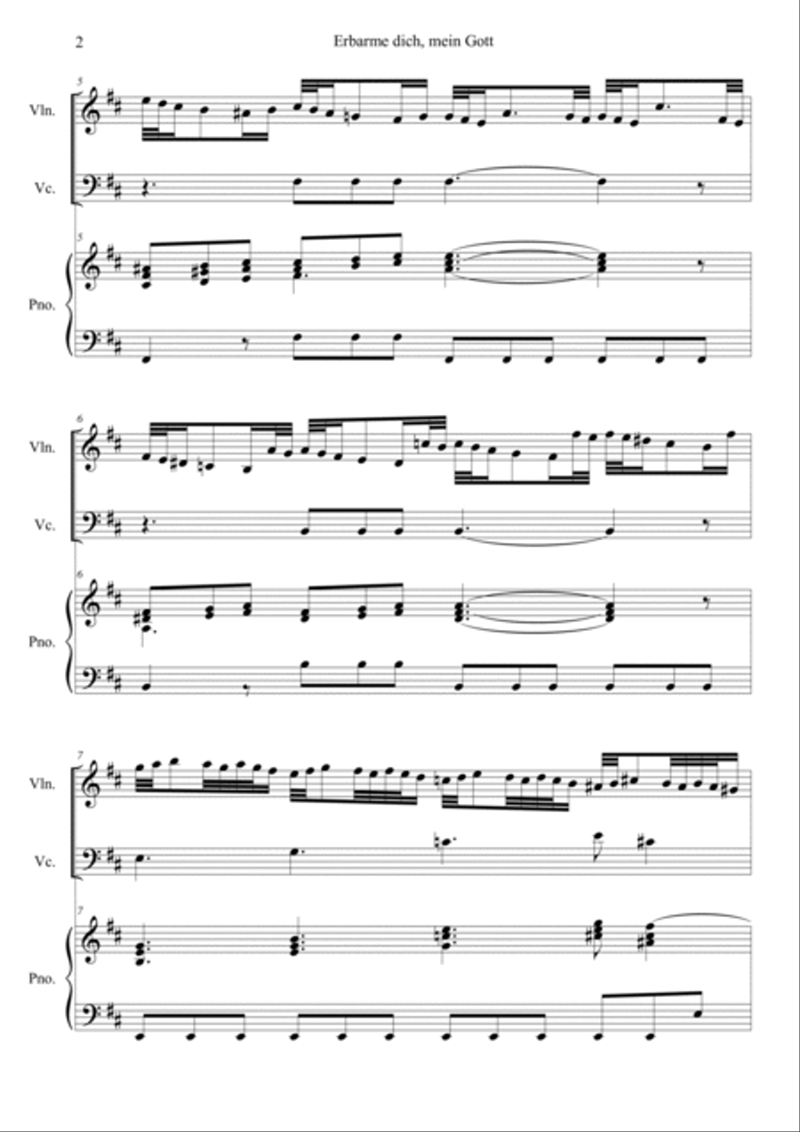 Erbarme dich, mein Gott Erbarme dich, mein Gott Piano Trio scores gallery preview page 2