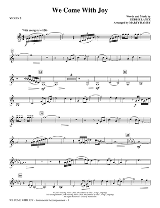 We Come with Joy (arr. Marty Hamby) - Violin 2