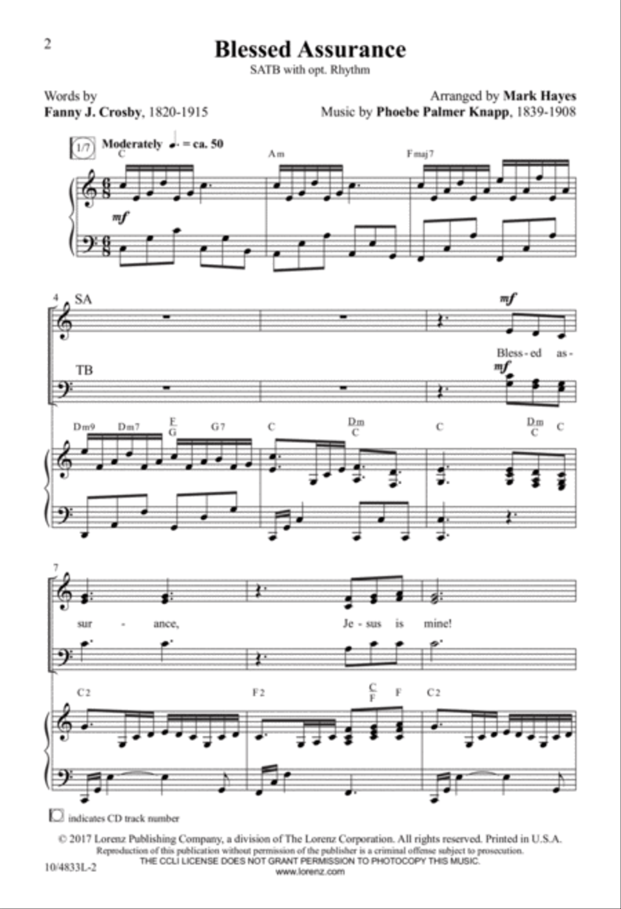 Blessed Assurance Blessed Assurance 4-Part scores gallery preview page 2