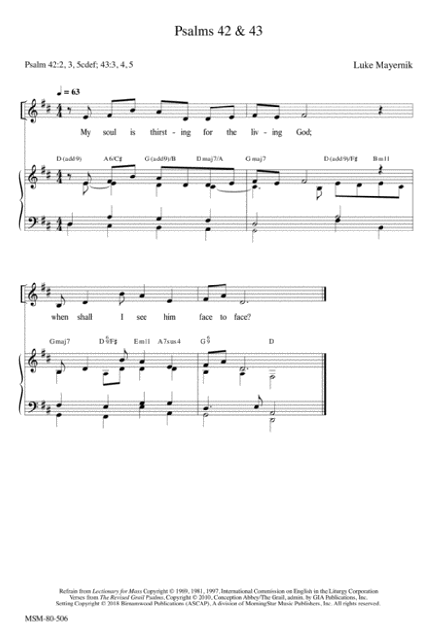 Psalm 42-43 Psalm 42-43 4-Part scores gallery preview page 1