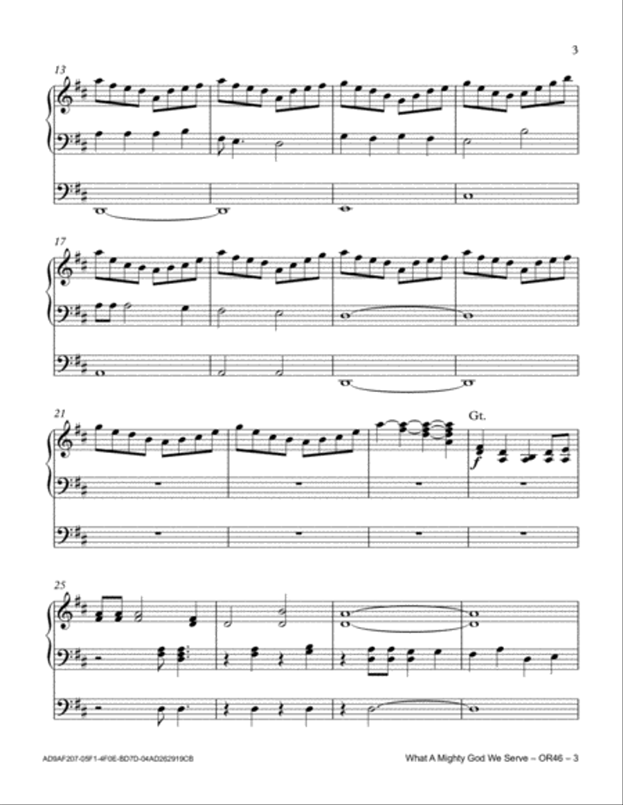 What A Mighty God We Serve Organ Solo scores gallery preview page 3
