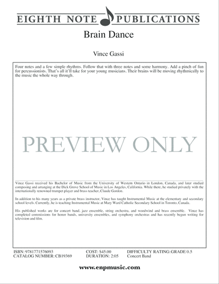 Brain Dance Brain Dance Concert Band scores gallery preview page 3