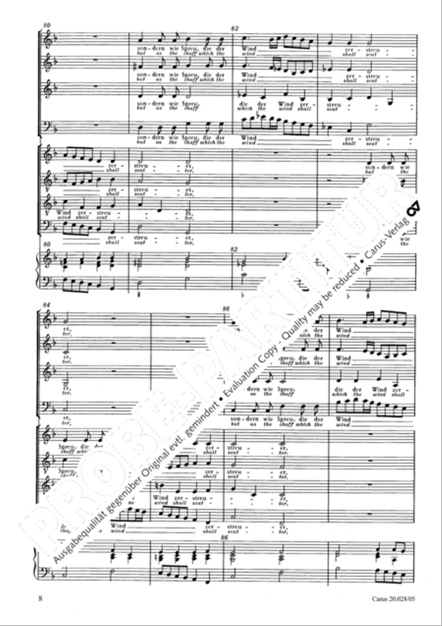Blessed they who keep not the law of the ungodly (Wohl dem, der nicht wandelt im Rat der Gottlosen) Choir scores gallery preview page 9