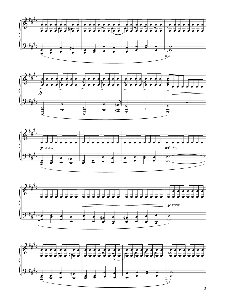 Prelude In Db Major, Op. 28, No. 15 (Raindrop) Piano Solo scores gallery preview page 3