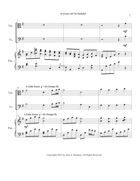 O Come All Ye Faithful (Trio for Viola, Cello and Piano) image number null