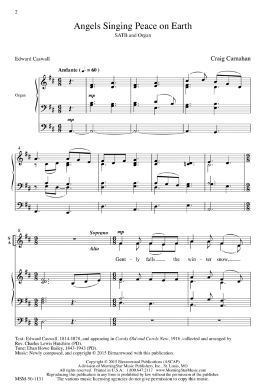 Angels Singing Peace on Earth 4-Part scores gallery preview page 2