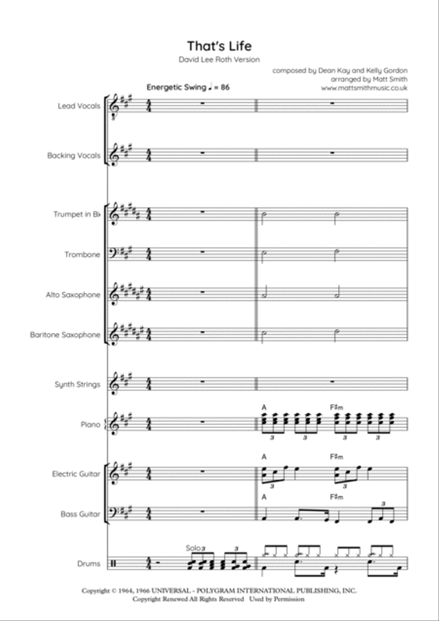 That's Life Baritone Saxophone scores gallery preview page 3