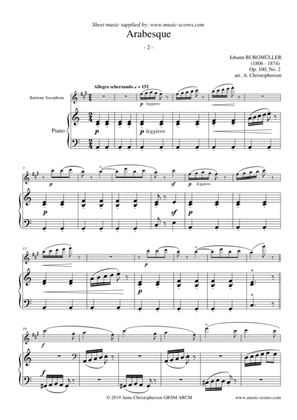 Arabesque - Burgmuller Op.100, No.2 - Baritone Sax and Piano