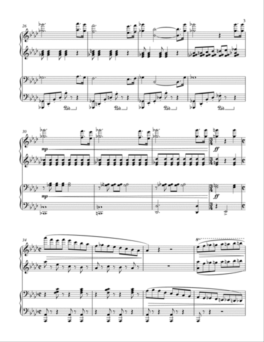 Presto festif (Festive Presto for Piano Duet) Piano Duet scores gallery preview page 3