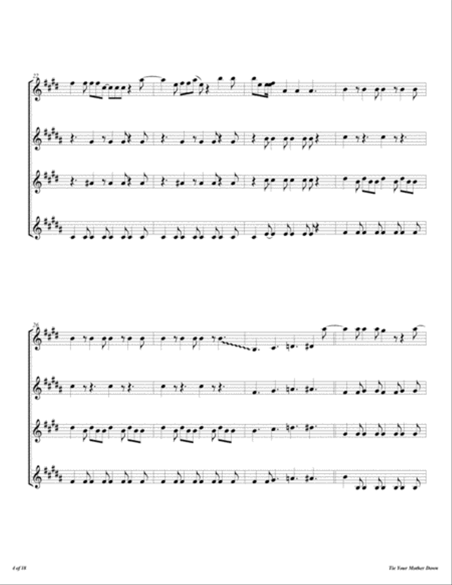 Tie Your Mother Down Woodwind Quartet scores gallery preview page 5