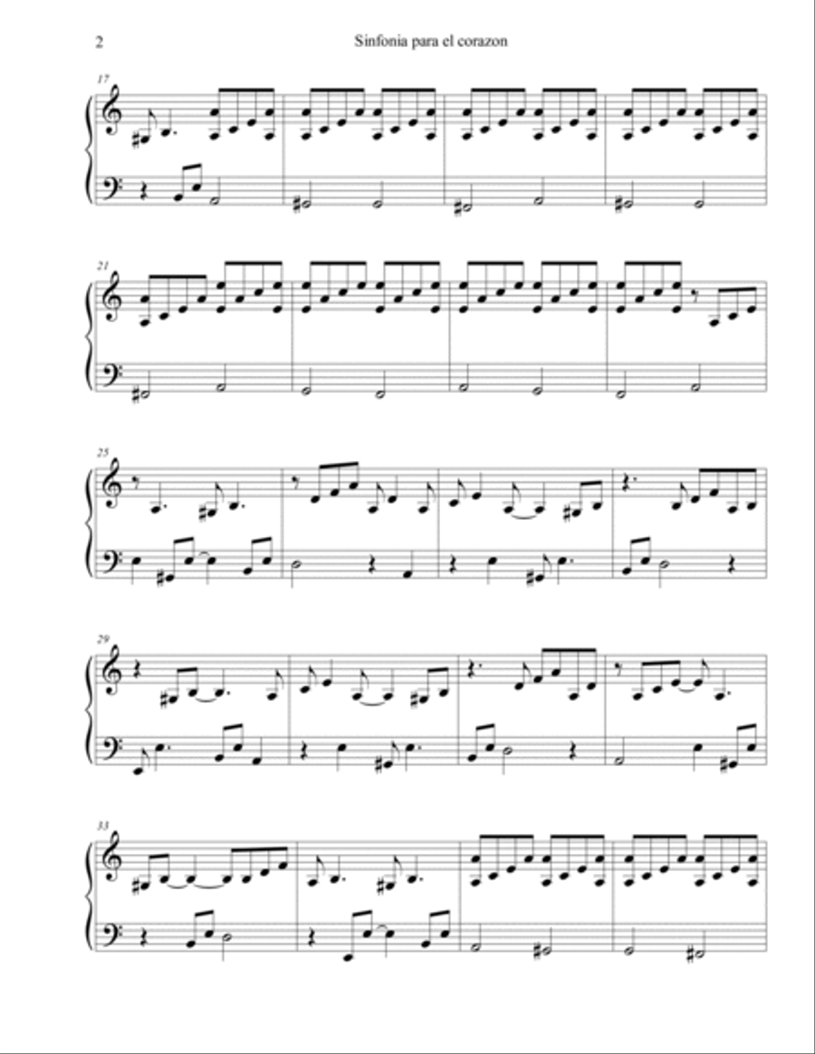 SINFONIA PARA EL CORAZON SINFONIA PARA EL CORAZON Piano Solo scores gallery preview page 2