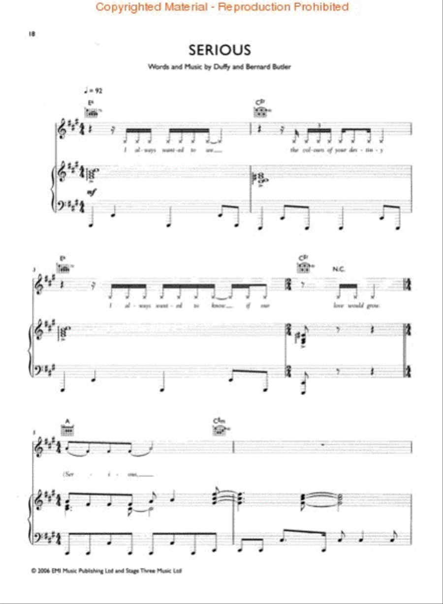 Duffy - Rockferry Piano, Vocal, Guitar scores gallery preview page 4