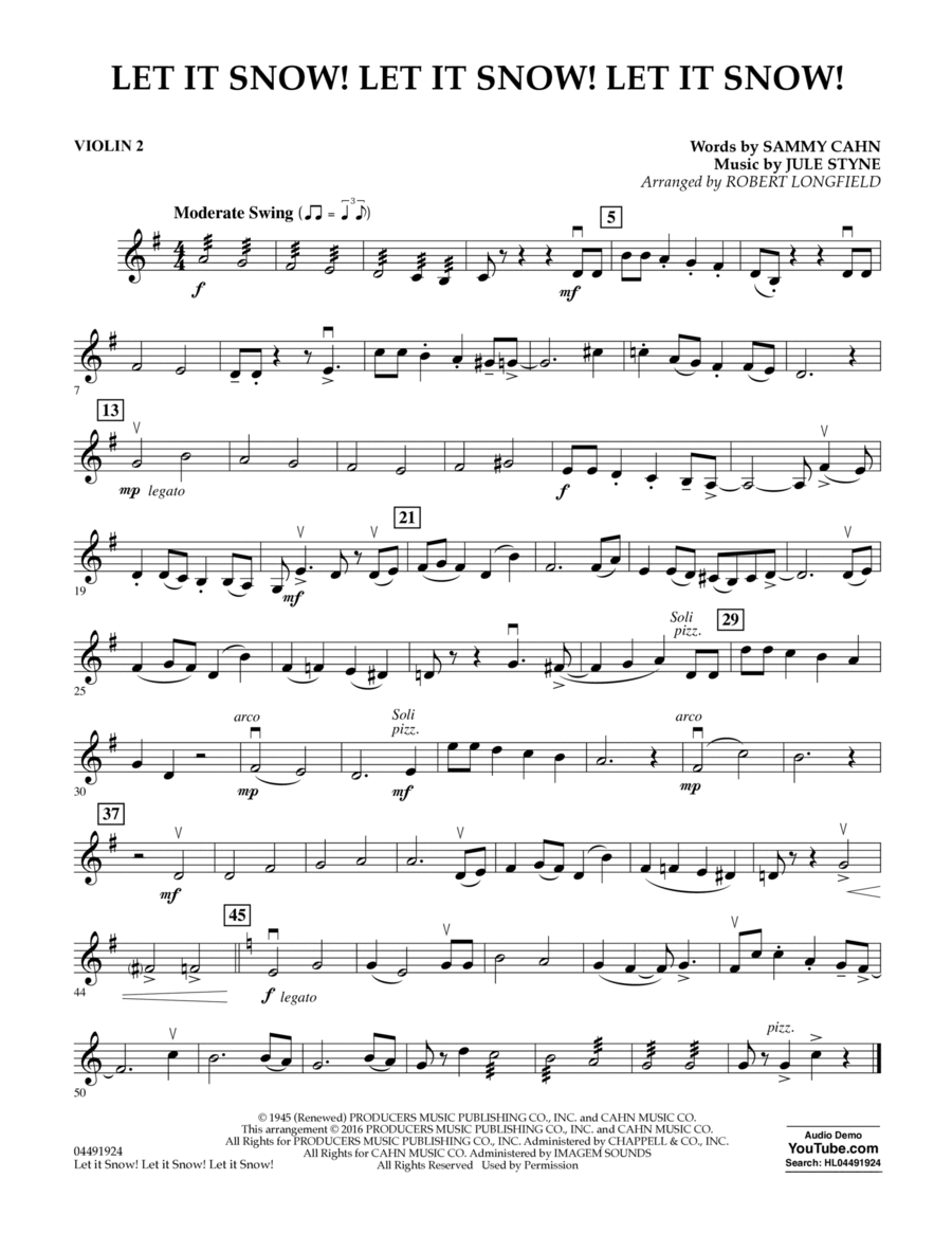 Let It Snow! Let It Snow! Let It Snow! - Violin 2 Violin scores gallery preview page 1